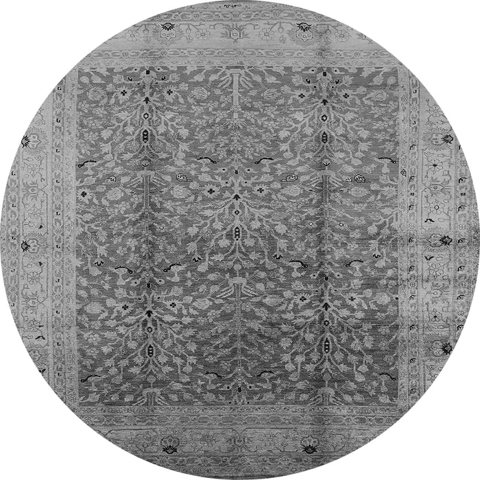 Round Oriental Gray Industrial Rug, urb650gry