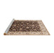 Sideview of Machine Washable Industrial Modern Brown Rug, wshurb651