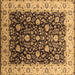 Square Machine Washable Oriental Brown Industrial Rug, wshurb651brn