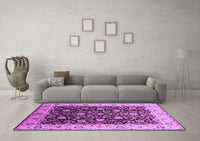 Machine Washable Oriental Purple Industrial Rug, wshurb651pur