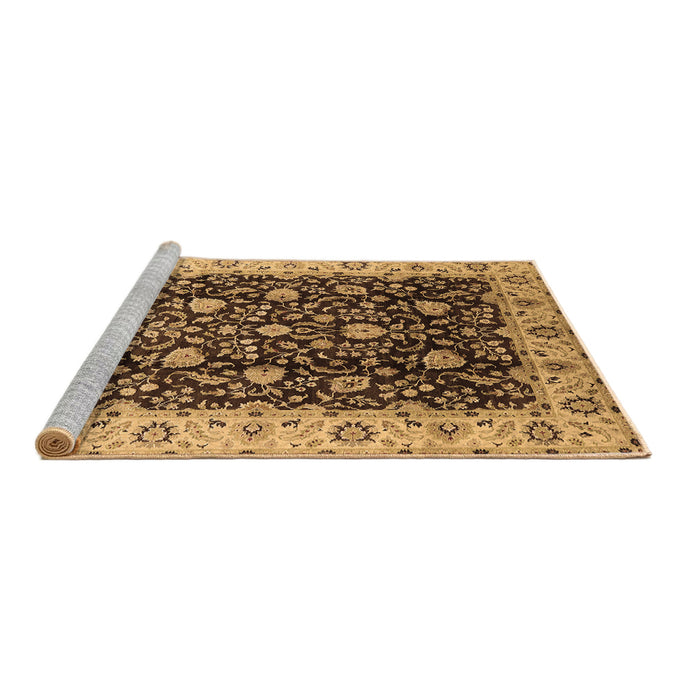 Sideview of Machine Washable Oriental Brown Industrial Rug, wshurb651brn