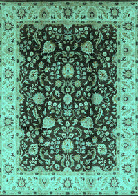 Oriental Turquoise Industrial Rug, urb651turq