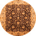 Round Oriental Orange Industrial Rug, urb651org