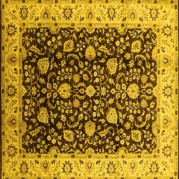 Square Oriental Yellow Industrial Rug, urb651yw
