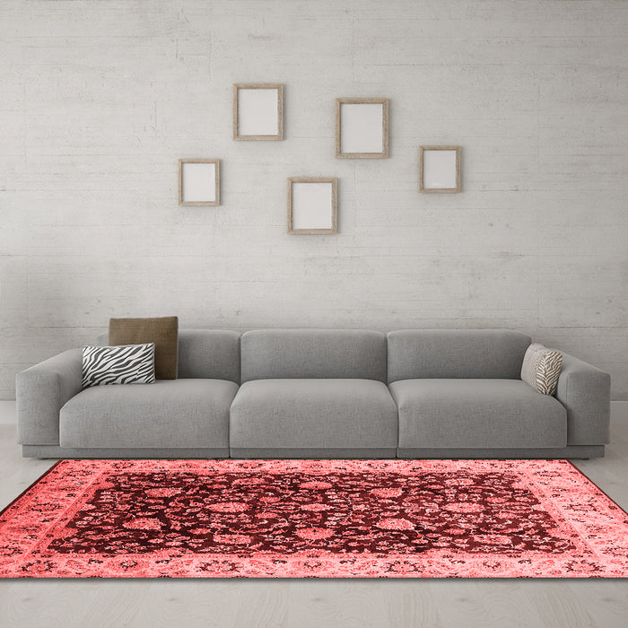 Industrial Red Washable Rugs