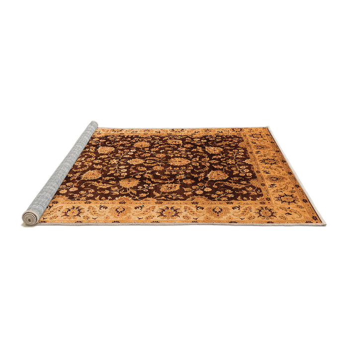 Sideview of Machine Washable Oriental Orange Industrial Area Rugs, wshurb651org