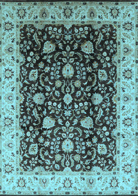 Oriental Light Blue Industrial Rug, urb651lblu