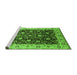 Sideview of Machine Washable Oriental Green Industrial Area Rugs, wshurb651grn