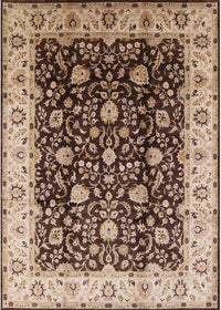 Machine Washable Industrial Modern Brown Rug, wshurb651