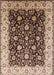 Machine Washable Industrial Modern Brown Rug, wshurb651