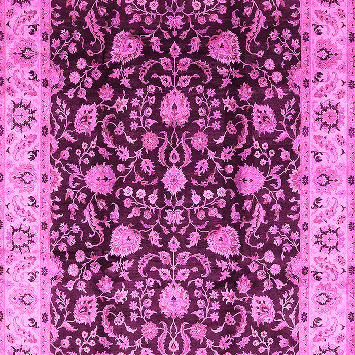 Machine Washable Oriental Pink Industrial Rug, wshurb651pnk