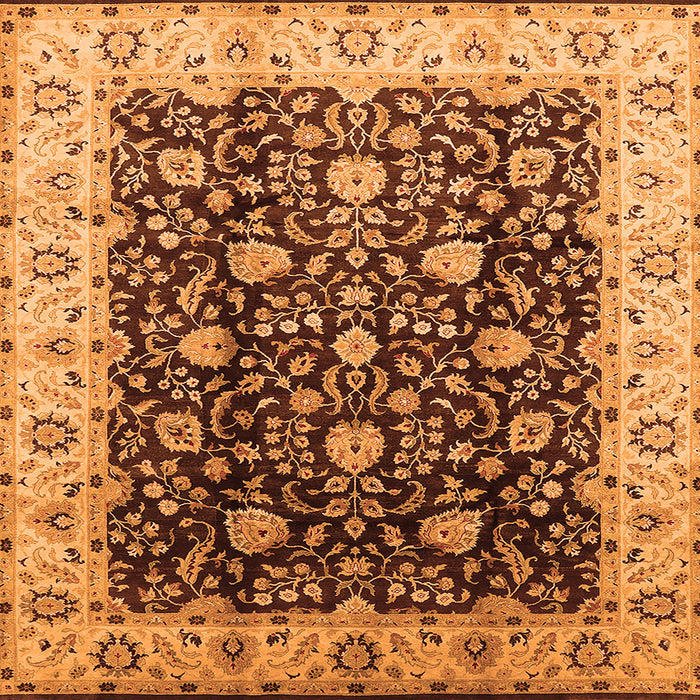 Square Oriental Orange Industrial Rug, urb651org