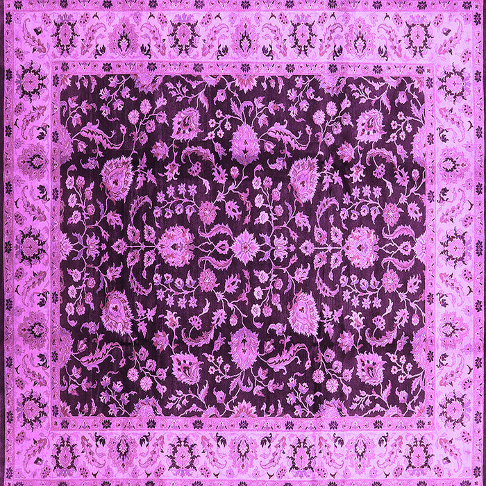 Square Machine Washable Oriental Purple Industrial Area Rugs, wshurb651pur