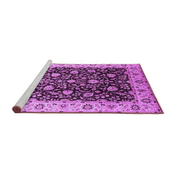 Sideview of Machine Washable Oriental Purple Industrial Area Rugs, wshurb651pur