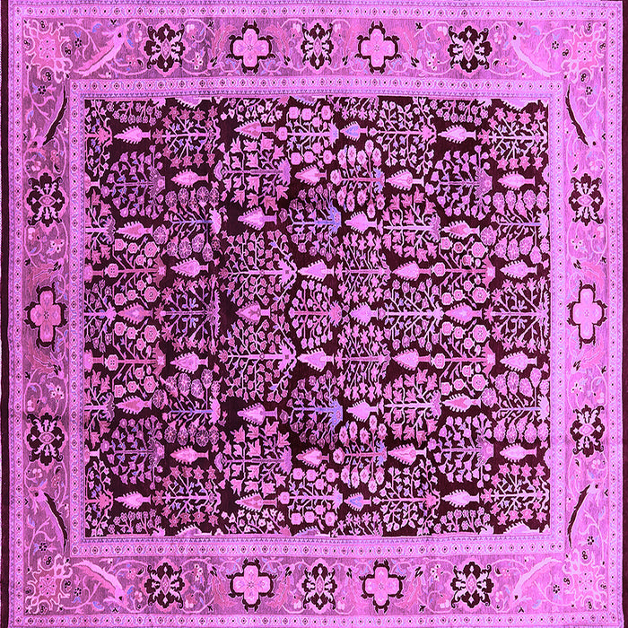 Square Machine Washable Oriental Purple Industrial Area Rugs, wshurb652pur