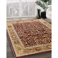 Mid-Century Modern Sandy Brown Oriental Rug, urb652