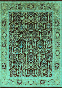 Oriental Turquoise Industrial Rug, urb652turq