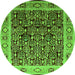 Round Oriental Green Industrial Rug, urb652grn