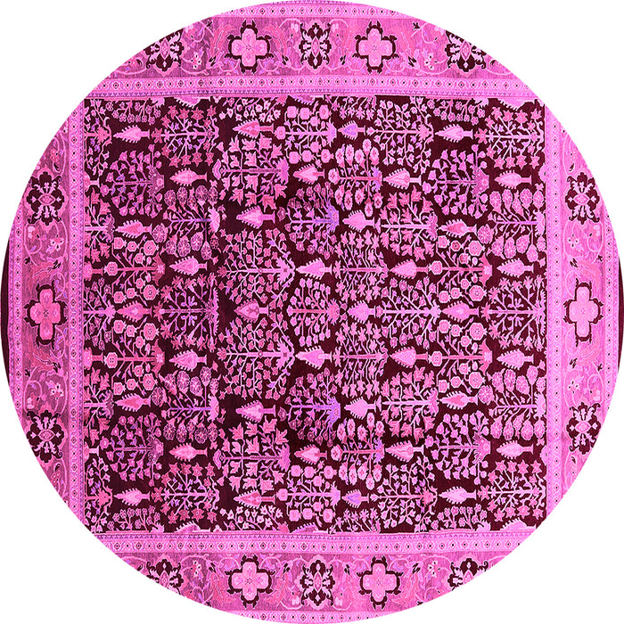Round Oriental Pink Industrial Rug, urb652pnk