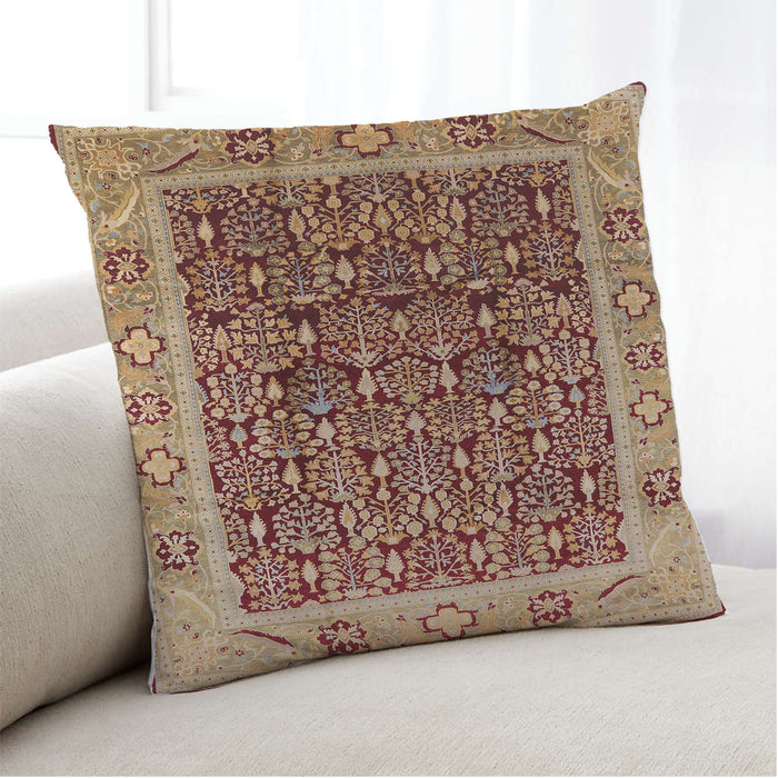 Lifestyle Image of Mid-Century Modern Urban Square Sandy Brown Throw Pillow, 18 inch by 18 inch, pwurb652