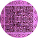 Round Oriental Purple Industrial Rug, urb652pur