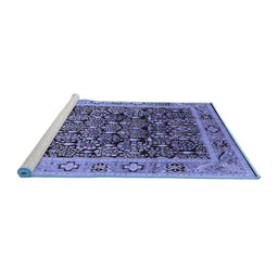 Sideview of Machine Washable Oriental Blue Industrial Rug, wshurb652blu