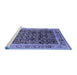 Sideview of Machine Washable Oriental Blue Industrial Rug, wshurb652blu