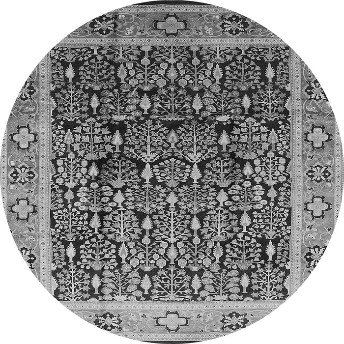 Round Oriental Gray Industrial Rug, urb652gry