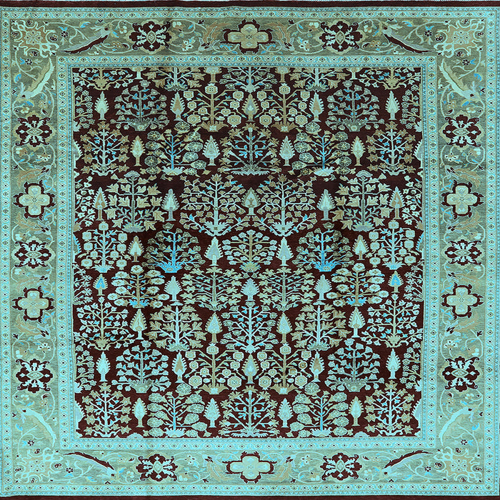 Square Oriental Light Blue Industrial Rug, urb652lblu