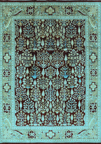 Oriental Light Blue Industrial Rug, urb652lblu