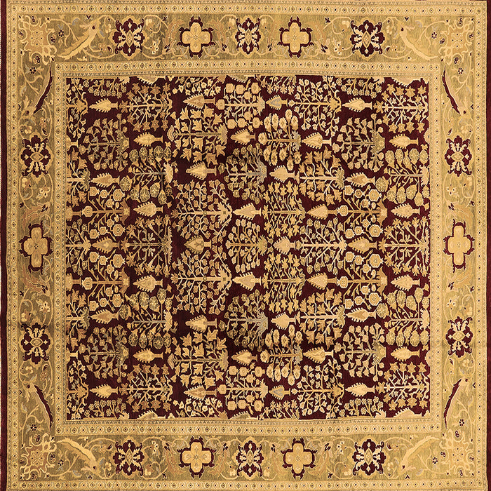 Square Oriental Brown Industrial Rug, urb652brn