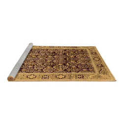 Sideview of Machine Washable Oriental Brown Industrial Rug, wshurb652brn