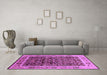 Machine Washable Oriental Purple Industrial Area Rugs in a Living Room, wshurb652pur