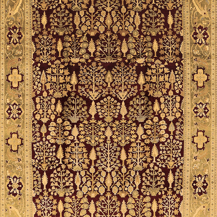 Machine Washable Oriental Brown Industrial Rug, wshurb652brn