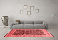 Machine Washable Oriental Red Industrial Rug, wshurb652red