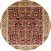 Round Machine Washable Industrial Modern Sandy Brown Rug, wshurb652