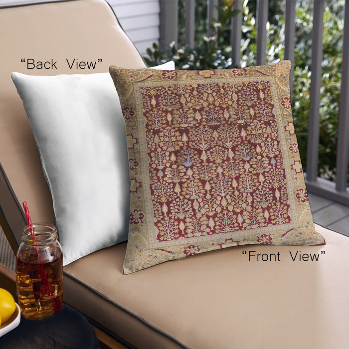 Front View of Mid-Century Modern Urban Square Sandy Brown Throw Pillow, 18 inch by 18 inch, pwurb652