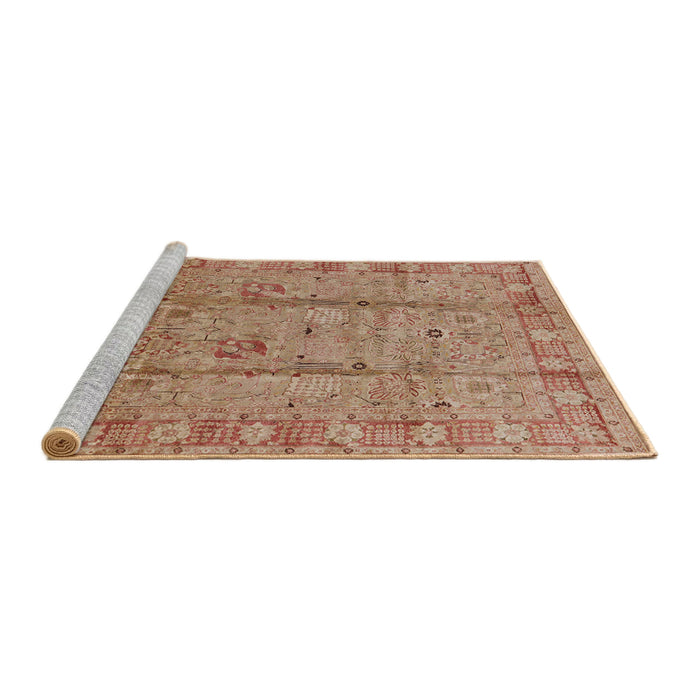 Sideview of Machine Washable Industrial Modern Brown Sand Brown Rug, wshurb653