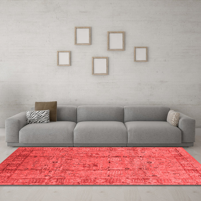 Industrial Red Washable Rugs