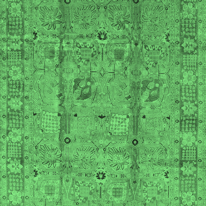 Machine Washable Oriental Emerald Green Industrial Area Rugs, wshurb653emgrn