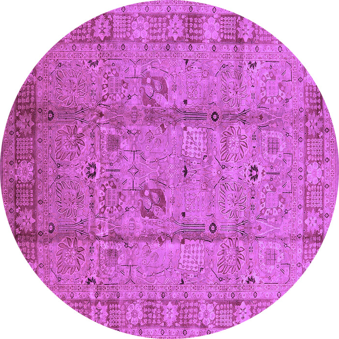 Round Oriental Purple Industrial Rug, urb653pur