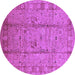 Round Oriental Purple Industrial Rug, urb653pur