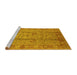 Sideview of Machine Washable Oriental Yellow Industrial Rug, wshurb653yw