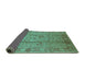 Sideview of Oriental Turquoise Industrial Rug, urb653turq