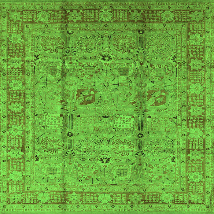 Square Oriental Green Industrial Rug, urb653grn
