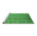 Sideview of Machine Washable Oriental Emerald Green Industrial Area Rugs, wshurb653emgrn