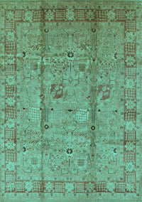 Oriental Turquoise Industrial Rug, urb653turq