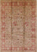 Mid-Century Modern Brown Sand Brown Oriental Rug, urb653