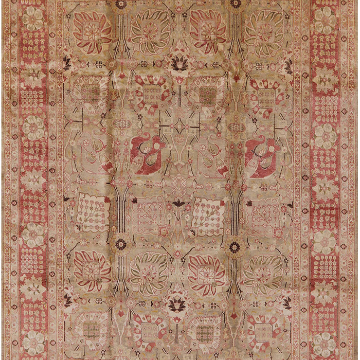 Mid-Century Modern Brown Sand Brown Oriental Rug, urb653