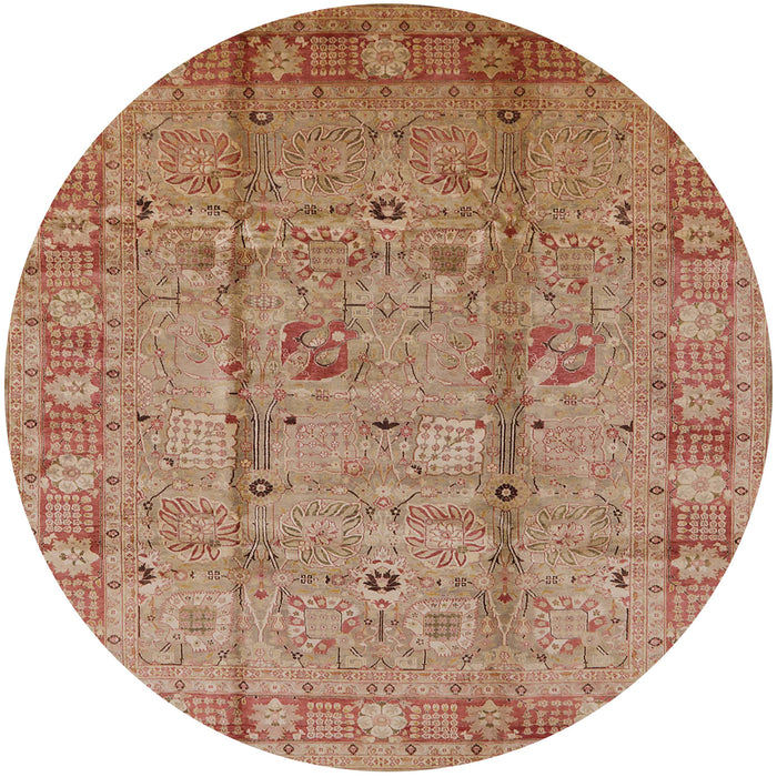 Round Machine Washable Industrial Modern Brown Sand Brown Rug, wshurb653